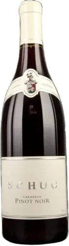 Bottle of Schug Pinot Noir Carneroswith label visible