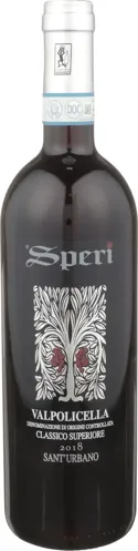 Bottle of Speri Sant'Urbano Valpolicella Classico Superiorewith label visible