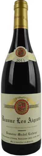 Bottle of Domaine Michel Lafarge Beaune 1er Cru 'Les Aigrots' Rougewith label visible