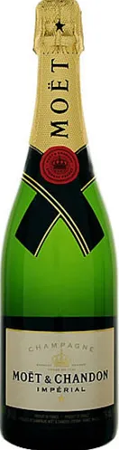Bottle of Moët & Chandon Impérial Brut Champagnewith label visible