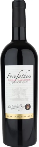Bottle of Goldschmidt Vineyards Forefathers Lone Tree Vineyard Cabernet Sauvignonwith label visible