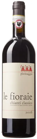 Bottle of Piemaggio Le Fioraie  Chianti Classicowith label visible