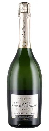 Bottle of Joseph Perrier Blanc de Blancs Brut Champagne (Cuvée Royale)with label visible