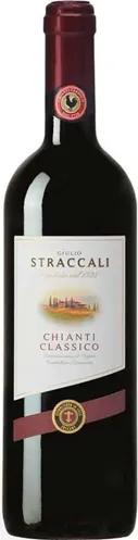 Bottle of Straccali Chiantiwith label visible