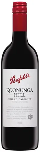 Bottle of Penfolds Koonunga Hill Shirazwith label visible