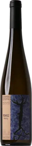 Bottle of Domaine Ostertag Fronholz Rieslingwith label visible