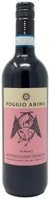 Bottle of Poggio Anima Samael Montepulciano d'Abruzzowith label visible