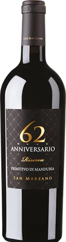 Bottle of San Marzano 62 Anniversario Primitivo di Manduria Riserva from search results