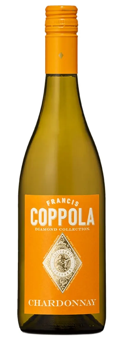 Bottle of Francis Ford Coppola Winery Diamond Collection Pavilion Chardonnaywith label visible