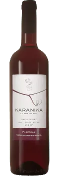 Bottle of Karanika Xinomavro Old Vines Dry Redwith label visible