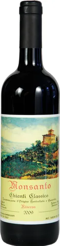 Bottle of Castello di Monsanto Chianti Classicowith label visible