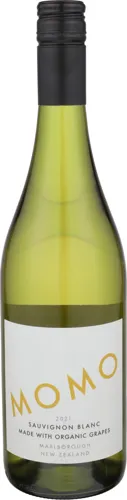 Bottle of Momo Sauvignon Blancwith label visible