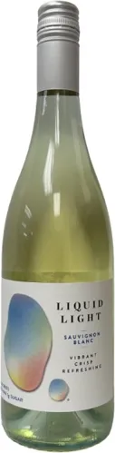 Bottle of Liquid Light Sauvignon Blancwith label visible