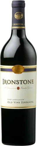 Bottle of Ironstone Old Vine Zinfandelwith label visible