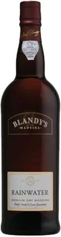 Bottle of Blandy's Rainwater Medium Dry Madeirawith label visible