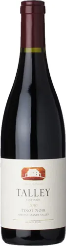 Bottle of Talley Vineyards Estate Pinot Noirwith label visible