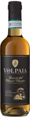 Bottle of Volpaia Vin Santo del Chianti Classicowith label visible