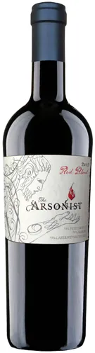 Bottle of The Arsonist Red Blendwith label visible