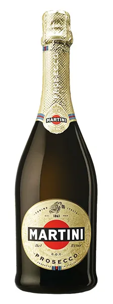 Bottle of Martini Proseccowith label visible