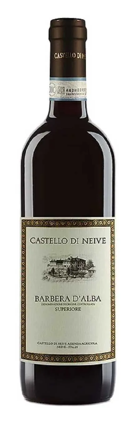 Bottle of Castello di Neive Barbera d'Alba Superiorewith label visible