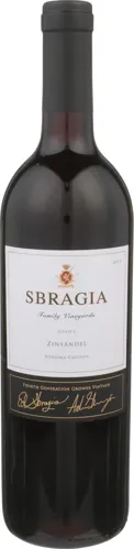 Bottle of Sbragia Gino's Vineyard Zinfandelwith label visible
