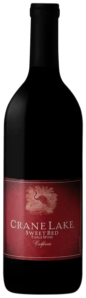 Bottle of Crane Lake Sweet Red Tablewith label visible