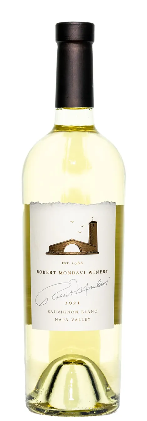 Bottle of Robert Mondavi Winery Sauvignon Blancwith label visible