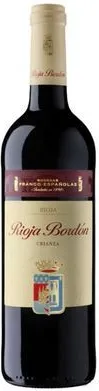 Bottle of Bodegas Franco-Españolas Rioja Bordón Crianzawith label visible