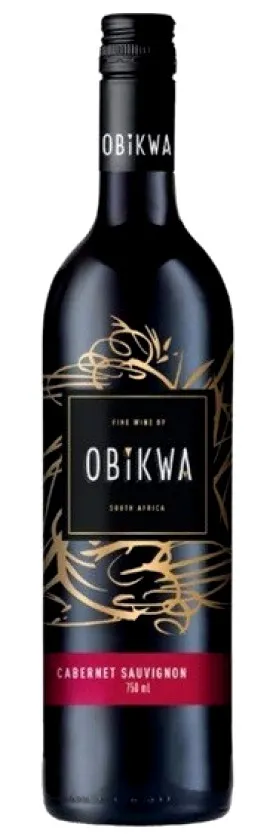 Bottle of Obikwa Cabernet Sauvignonwith label visible