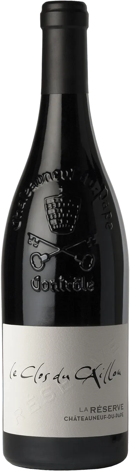 Bottle of Clos du Caillou Châteauneuf-du-Pape Les Safreswith label visible