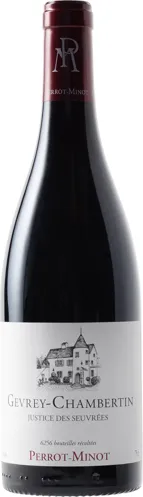 Bottle of Domaine Perrot-Minot 'Justice des Seuvrées' Gevrey-Chambertinwith label visible