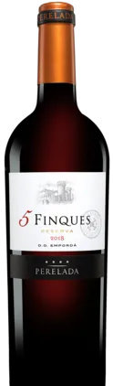 Bottle of Castillo Perelada 5 Finques (Fincas) Reservawith label visible