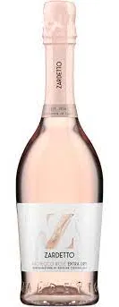 Bottle of Zardetto Prosecco Rosé Extra Drywith label visible