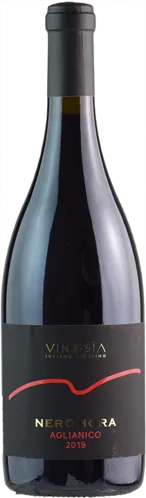 Bottle of Vinosia Neromora Aglianicowith label visible