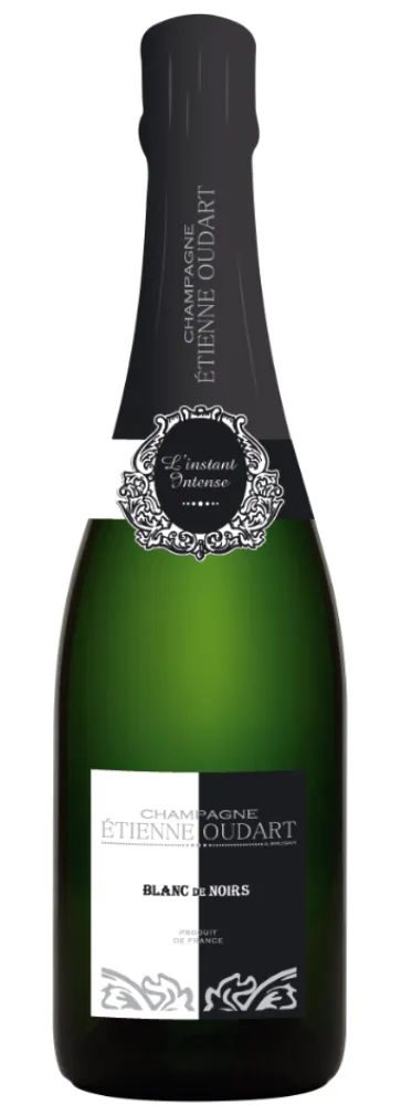 Bottle of Etienne Oudart Blanc de Noirs Brutwith label visible