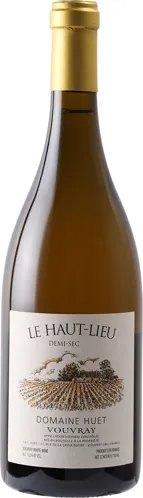 Bottle of Domaine Huet Vouvray Le Haut-Lieu Demi-Secwith label visible