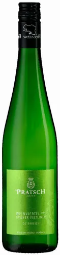 Bottle of Pratsch Grüner Veltlinerwith label visible