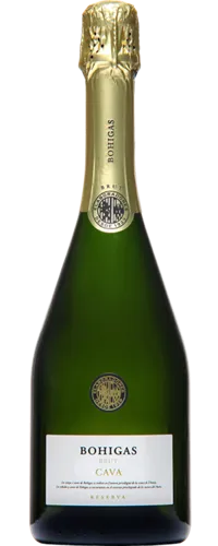 Bottle of Bohigas Reserva Cava Brutwith label visible