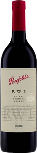 Bottle of Penfolds RWT Shirazwith label visible