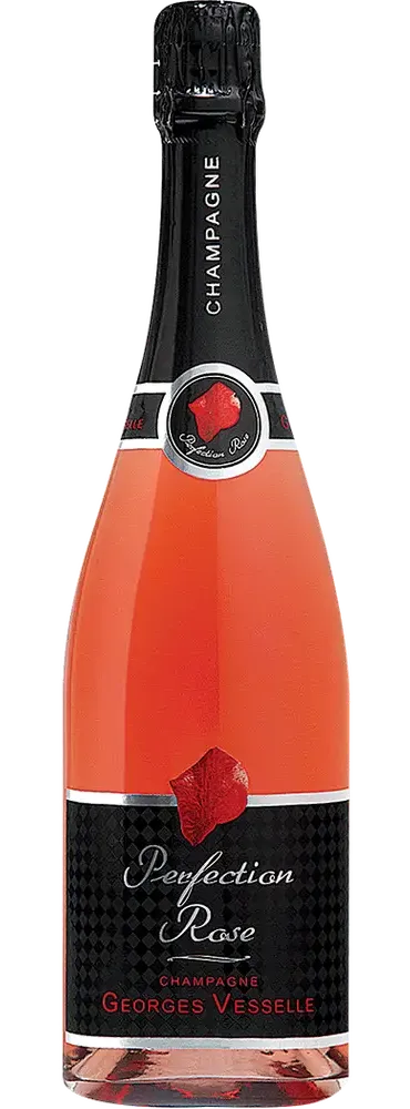 Bottle of Georges Vesselle Perfection Rosé Champagnewith label visible