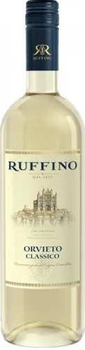 Bottle of Ruffino Orvieto Classico Biancowith label visible