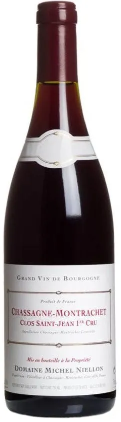 Bottle of Domaine Michel Niellon Chassagne-Montrachet 1er Cru 'Clos Saint-Jean' Rougewith label visible