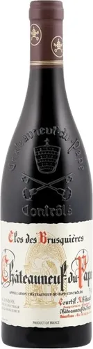 Bottle of Clos des Brusquieres Châteauneuf-du-Papewith label visible