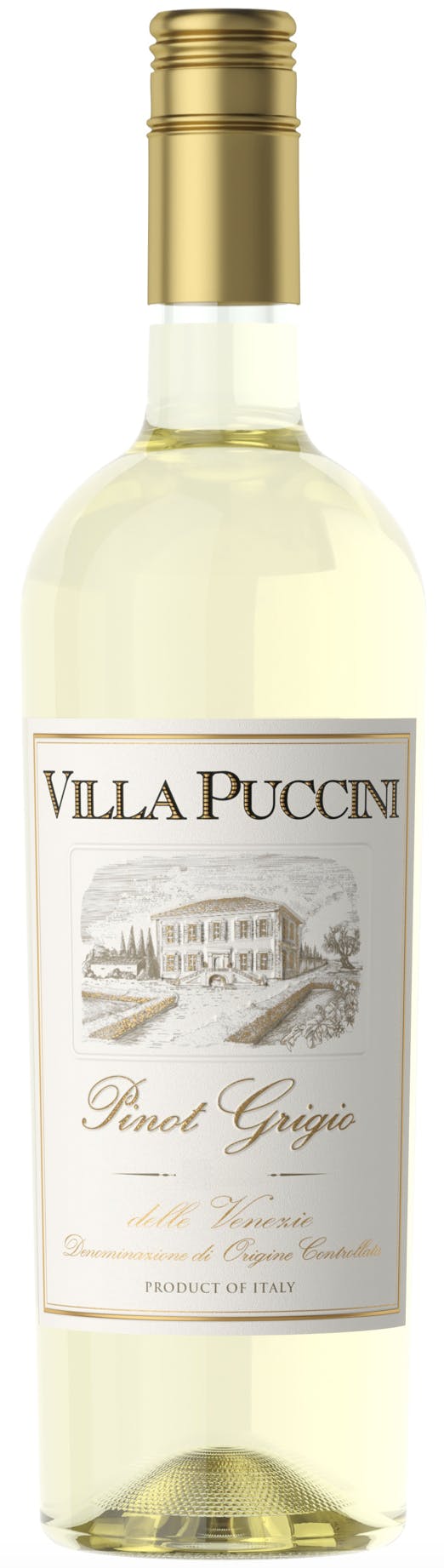 Bottle of Villa Puccini Pinot Grigio Venetowith label visible