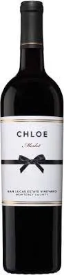 Bottle of Chloe Merlot San Lucas Estate Vineyardwith label visible
