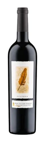 Bottle of Long Shadows Feather Cabernet Sauvignonwith label visible