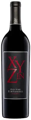 Bottle of XYZin Old Vine Zinfandelwith label visible
