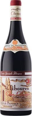 Bottle of Clos Cibonne Cuvée Spéciale Tibouren Rouge Traditionwith label visible