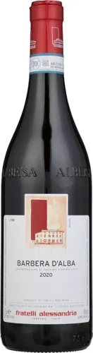 Bottle of Fratelli Alessandria Barbera d'Albawith label visible