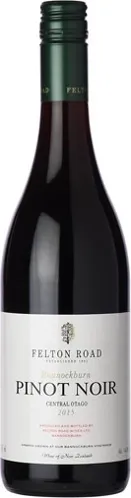 Bottle of Felton Road Bannockburn Pinot Noirwith label visible